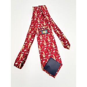 Utopia Mens Fly Fishing Novelty Necktie Red Fisherman Fish Lure Print Tie